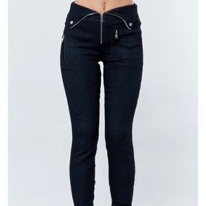 Black pants with zipper detail